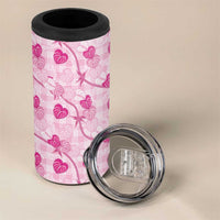 Anthurium Pikake Ti Leaf Palaka 4 in 1 Can Cooler Tumbler Pink Version LT01 - Polynesian Pride