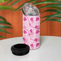 Anthurium Pikake Ti Leaf Palaka 4 in 1 Can Cooler Tumbler Pink Version LT01 - Polynesian Pride