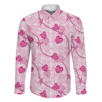 Anthurium Pikake Ti Leaf Palaka Family Matching Off Shoulder Short Dress and Hawaiian Shirt Pink Version