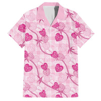 Anthurium Pikake Ti Leaf Palaka Hawaiian Shirt Pink Version