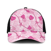 Anthurium Pikake Ti Leaf Palaka Mesh Trucker Cap Pink Version LT01 One Size Black Pink - Polynesian Pride