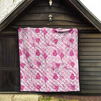 Anthurium Pikake Ti Leaf Palaka Quilt Pink Version LT01 - Polynesian Pride