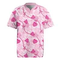 Anthurium Pikake Ti Leaf Palaka Rugby Jersey Pink Version LT01 Pink - Polynesian Pride