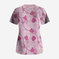 Anthurium Pikake Ti Leaf Palaka Scrub Top Pink Version LT01 - Polynesian Pride