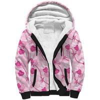 Anthurium Pikake Ti Leaf Palaka Sherpa Hoodie Pink Version LT01 Unisex Pink - Polynesian Pride
