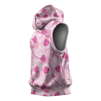 Anthurium Pikake Ti Leaf Palaka Sleeveless Hoodie Pink Version LT01 - Polynesian Pride