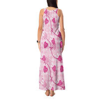 Anthurium Pikake Ti Leaf Palaka Tank Maxi Dress Pink Version LT01 - Polynesian Pride