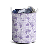 Anthurium Pikake Ti Leaf Palaka Laundry Basket Purple Version LT01 - Polynesian Pride