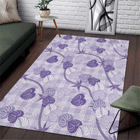 Anthurium Pikake Ti Leaf Palaka Area Rug Purple Version