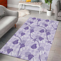 Anthurium Pikake Ti Leaf Palaka Area Rug Purple Version
