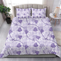 Anthurium Pikake Ti Leaf Palaka Bedding Set Purple Version LT01 - Polynesian Pride