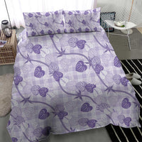 Anthurium Pikake Ti Leaf Palaka Bedding Set Purple Version LT01 - Polynesian Pride