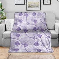 Anthurium Pikake Ti Leaf Palaka Blanket Purple Version LT01 - Polynesian Pride