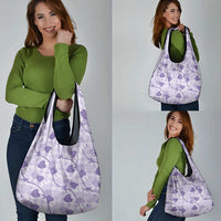 Anthurium Pikake Ti Leaf Palaka Grocery Bag Purple Version LT01 - Polynesian Pride