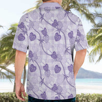 Anthurium Pikake Ti Leaf Palaka Hawaiian Shirt Purple Version