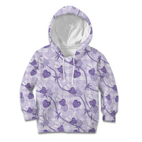 Anthurium Pikake Ti Leaf Palaka Kid Hoodie Purple Version LT01 Hoodie Purple - Polynesian Pride