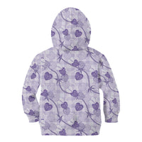 Anthurium Pikake Ti Leaf Palaka Kid Hoodie Purple Version LT01 - Polynesian Pride