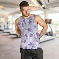 Anthurium Pikake Ti Leaf Palaka Men Tank Top Purple Version LT01 Purple - Polynesian Pride