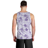 Anthurium Pikake Ti Leaf Palaka Men Tank Top Purple Version LT01 - Polynesian Pride