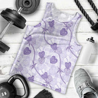 Anthurium Pikake Ti Leaf Palaka Men Tank Top Purple Version LT01 - Polynesian Pride