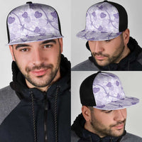 Anthurium Pikake Ti Leaf Palaka Mesh Trucker Cap Purple Version LT01 - Polynesian Pride