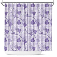 Anthurium Pikake Ti Leaf Palaka Shower Curtain Purple Version LT01 Purple - Polynesian Pride