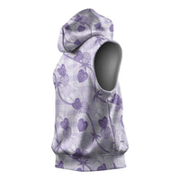 Anthurium Pikake Ti Leaf Palaka Sleeveless Hoodie Purple Version LT01 - Polynesian Pride