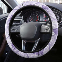 Anthurium Pikake Ti Leaf Palaka Steering Wheel Cover Purple Version LT01 - Polynesian Pride