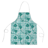 Anthurium Pikake Ti Leaf Palaka Apron Turquoise Version LT01 Turquoise - Polynesian Pride