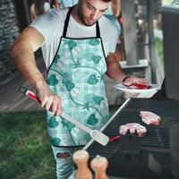 Anthurium Pikake Ti Leaf Palaka Apron Turquoise Version LT01 - Polynesian Pride