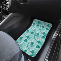 Anthurium Pikake Ti Leaf Palaka Car Mats Turquoise Version LT01 - Polynesian Pride