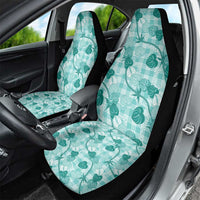 Anthurium Pikake Ti Leaf Palaka Car Seat Cover Turquoise Version LT01 - Polynesian Pride