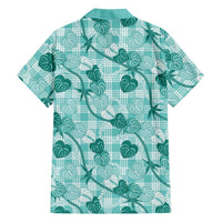 Anthurium Pikake Ti Leaf Palaka Hawaiian Shirt Turquoise Version LT01 - Polynesian Pride