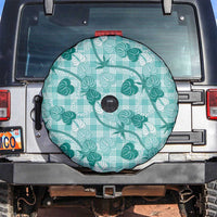 Anthurium Pikake Ti Leaf Palaka Spare Tire Cover Turquoise Version LT01 Turquoise - Polynesian Pride