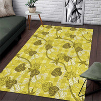 Anthurium Pikake Ti Leaf Palaka Area Rug Yellow Version