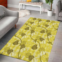 Anthurium Pikake Ti Leaf Palaka Area Rug Yellow Version