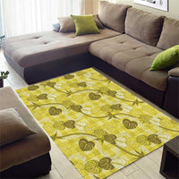 Anthurium Pikake Ti Leaf Palaka Area Rug Yellow Version
