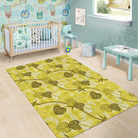 Anthurium Pikake Ti Leaf Palaka Area Rug Yellow Version