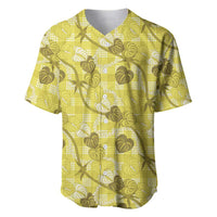 Anthurium Pikake Ti Leaf Palaka Baseball Jersey Yellow Version LT01 Yellow - Polynesian Pride