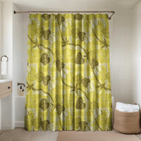 Anthurium Pikake Ti Leaf Palaka Bathroom Set Yellow Version LT01 Shower Curtain Only Yellow - Polynesian Pride