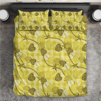 Anthurium Pikake Ti Leaf Palaka Bedding Set Yellow Version LT01 Yellow - Polynesian Pride