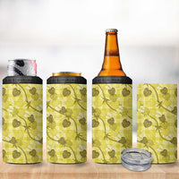 Anthurium Pikake Ti Leaf Palaka 4 in 1 Can Cooler Tumbler Yellow Version LT01 - Polynesian Pride
