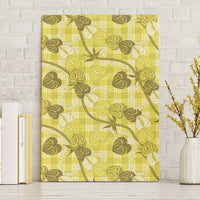 Anthurium Pikake Ti Leaf Palaka Canvas Wall Art Yellow Version LT01 Without Frame Yellow - Polynesian Pride