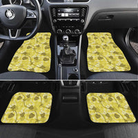 Anthurium Pikake Ti Leaf Palaka Car Mats Yellow Version LT01 Set 4pcs Yellow - Polynesian Pride