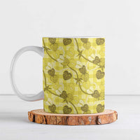 Anthurium Pikake Ti Leaf Palaka Ceramic Mug Yellow Version LT01 Yellow - Polynesian Pride