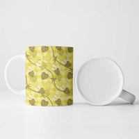 Anthurium Pikake Ti Leaf Palaka Ceramic Mug Yellow Version LT01 - Polynesian Pride