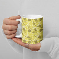 Anthurium Pikake Ti Leaf Palaka Ceramic Mug Yellow Version LT01 - Polynesian Pride