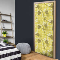 Anthurium Pikake Ti Leaf Palaka Door Cover Yellow Version LT01 - Polynesian Pride