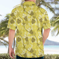 Anthurium Pikake Ti Leaf Palaka Hawaiian Shirt Yellow Version LT01 - Polynesian Pride