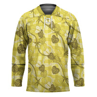 Anthurium Pikake Ti Leaf Palaka Hockey Jersey Yellow Version LT01 Unisex Yellow - Polynesian Pride